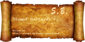 Stumpf Baltazár névjegykártya